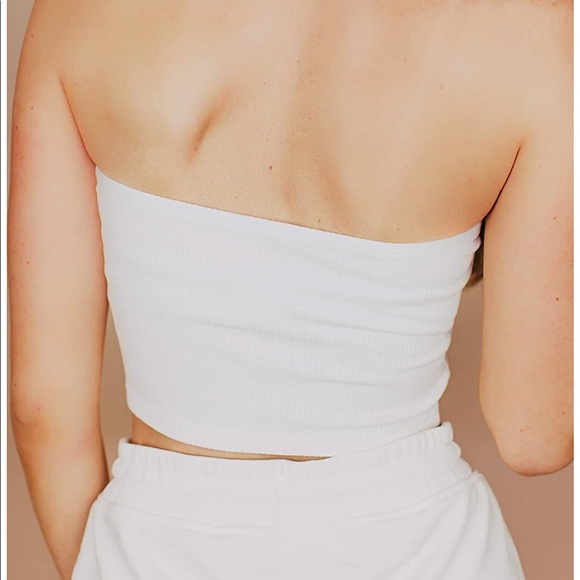 Ivory Ribbed Tube Top - Picture 2 of 3